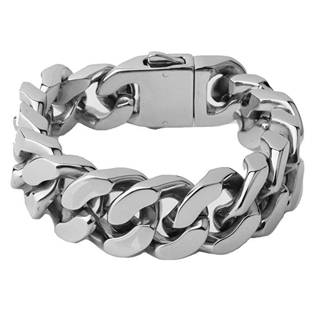 Ceramic Link Bracelet - Bracelet gourmette cubaine rétro en acier