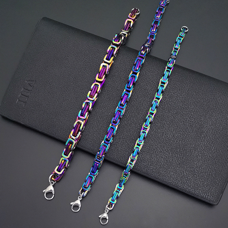 Ceramic Link Bracelet - Bracelet chaîne empereur byzantin coloré pour