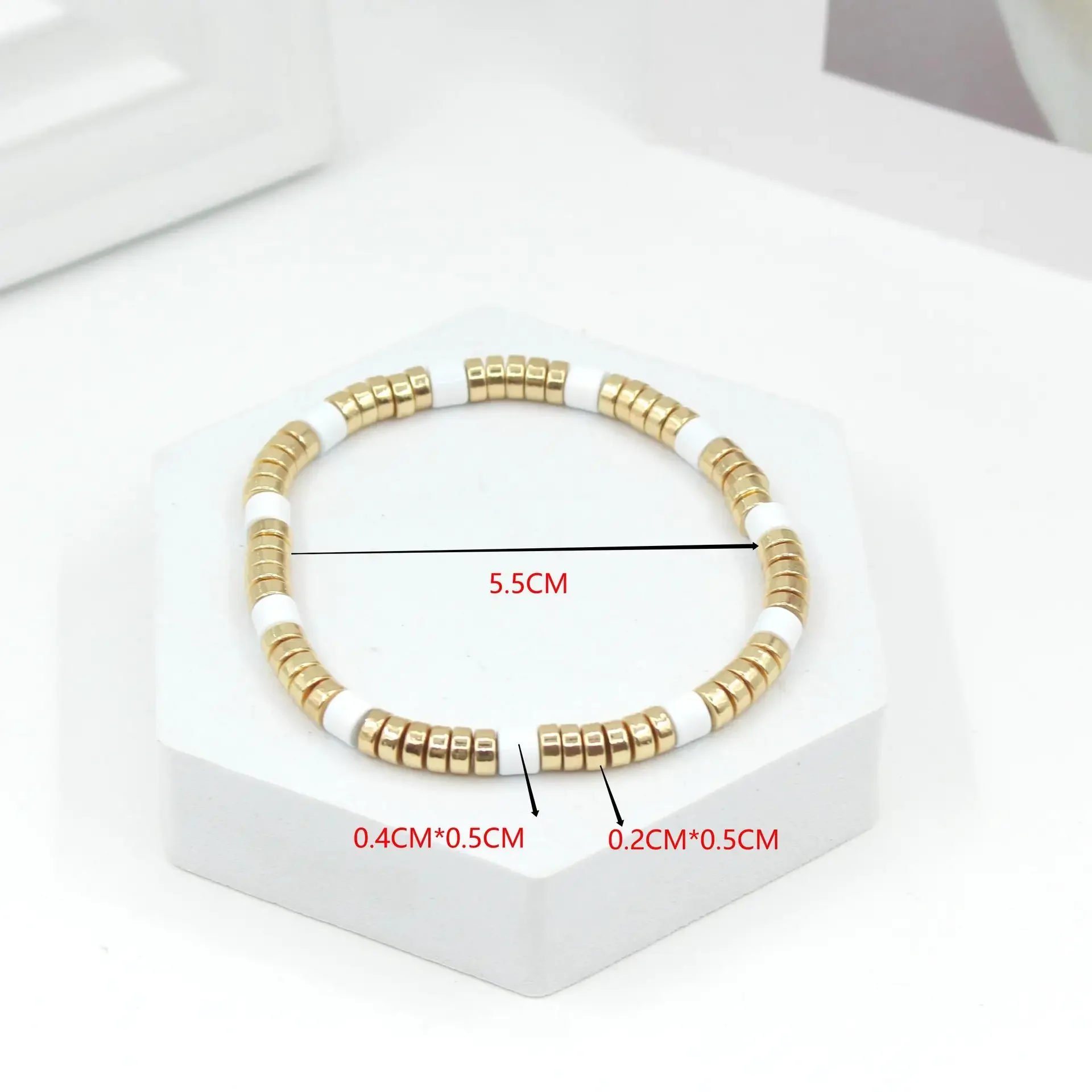 Bracelet en émail blanc bohème - Ceramic Link Bracelet avis et prix