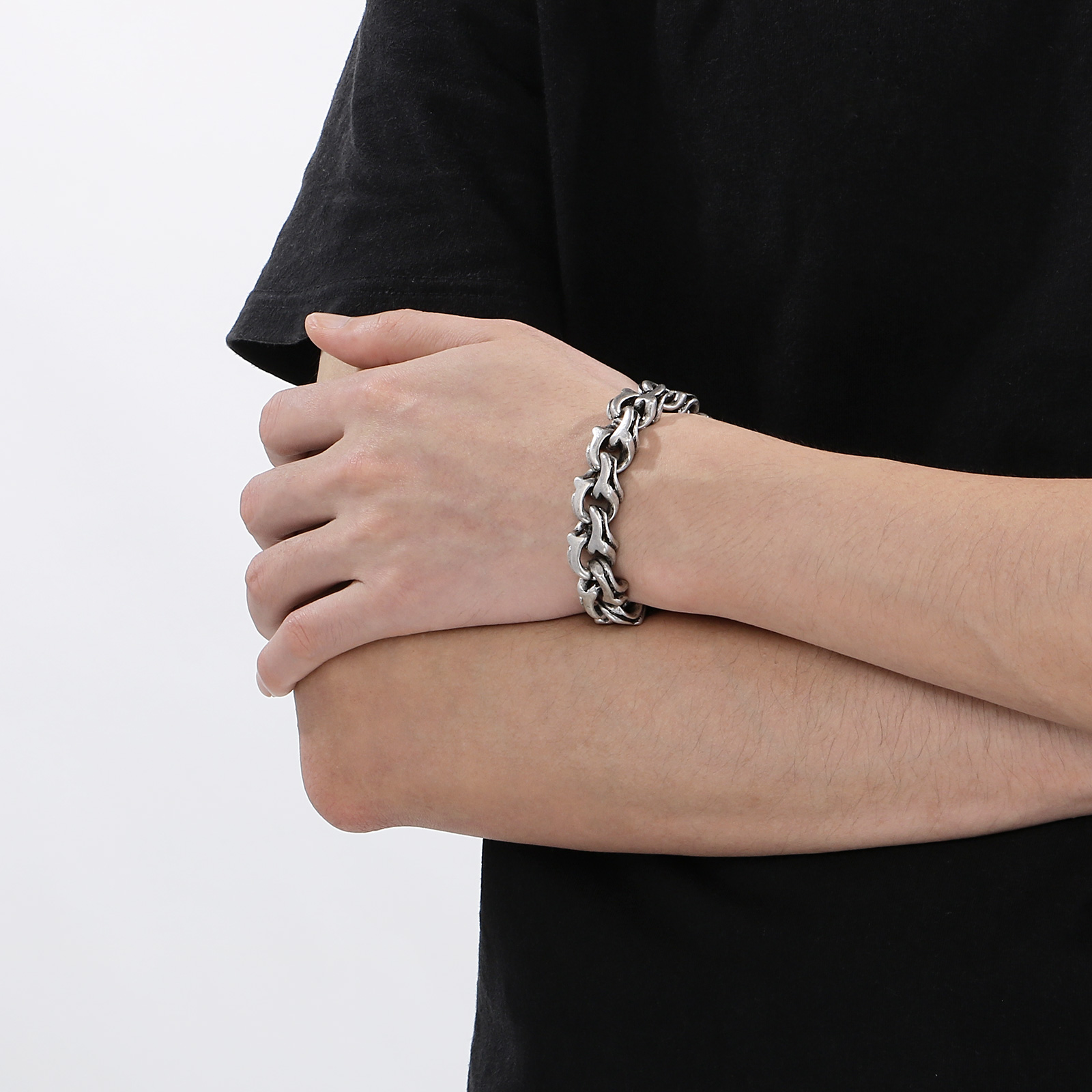 Bracelet épais en acier inoxyd - Ceramic Link Bracelet avis et prix