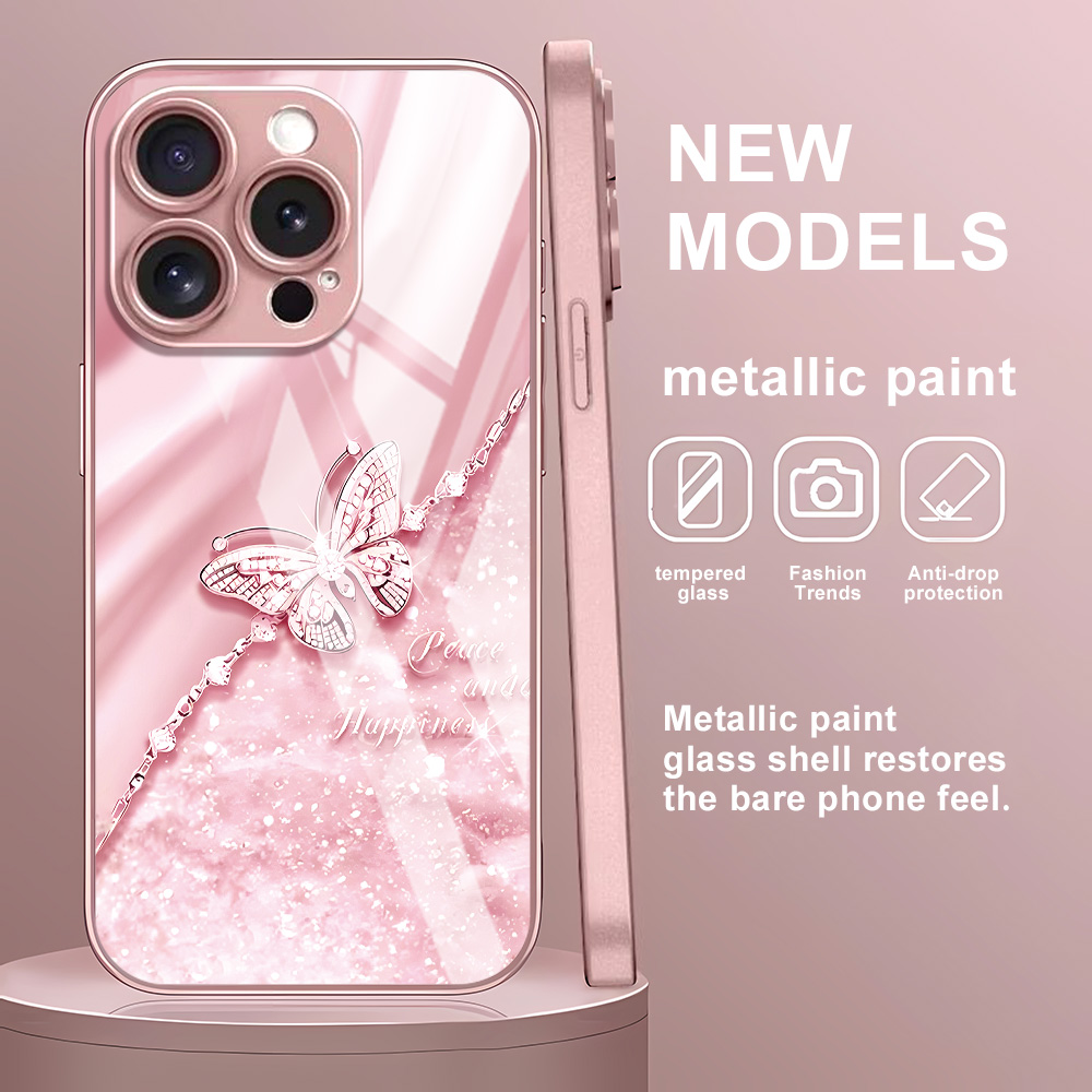Coque en verre trempé papillon - Screen Protector Film avis et prix